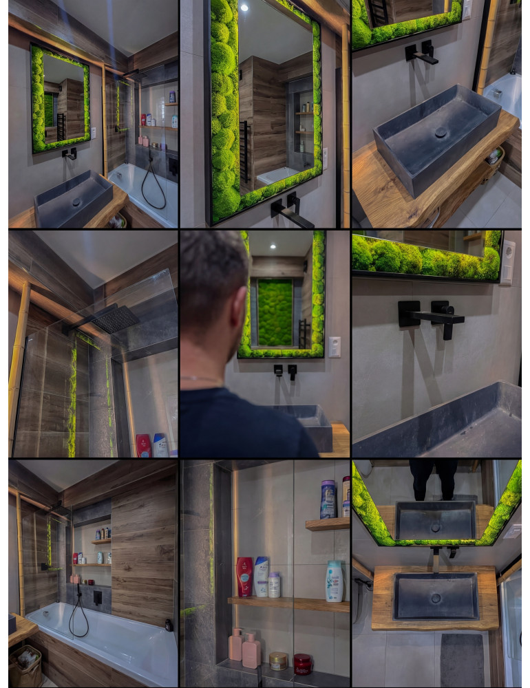 Hranaté machové zrkadlo Ambient Bollmoss