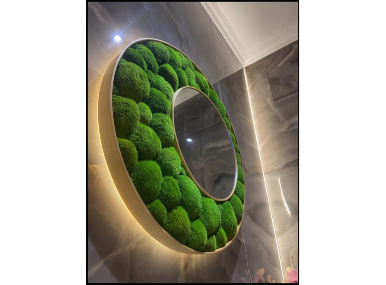 Okrúhle machové zrkadlo Bolmoss 