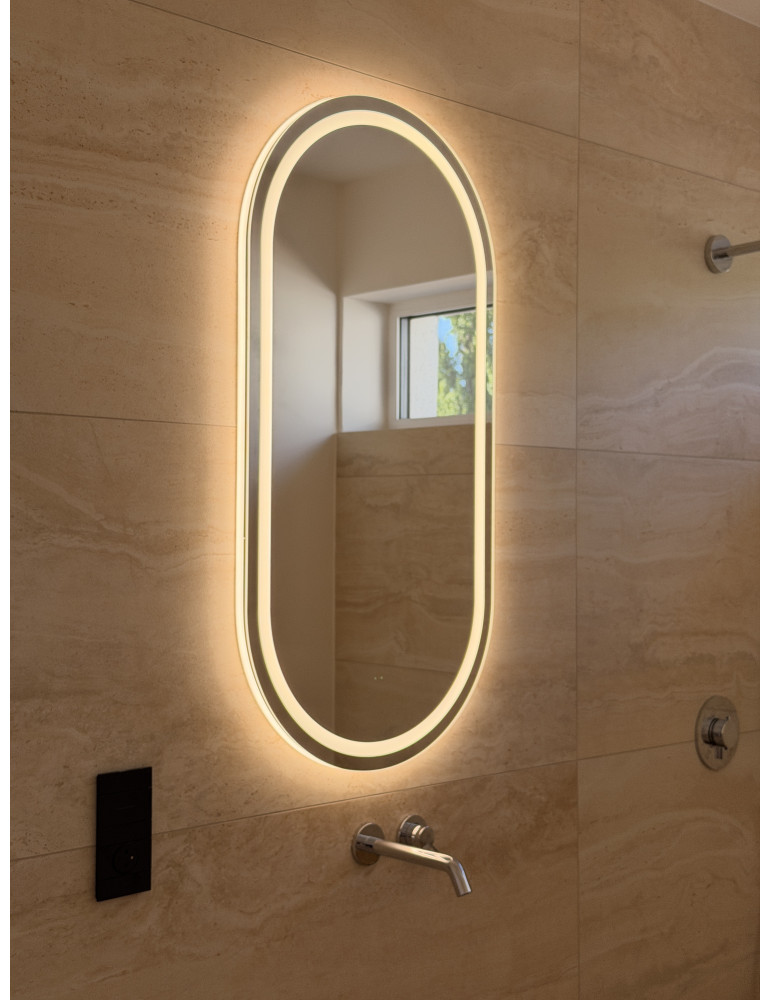Oválne zrkadlo  ALLA INTEGRO OptiLight & Ambient AuraLight