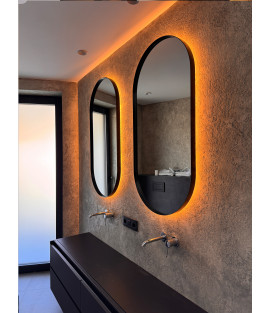 Kovové oválne zrkadlo AMBIENT LED