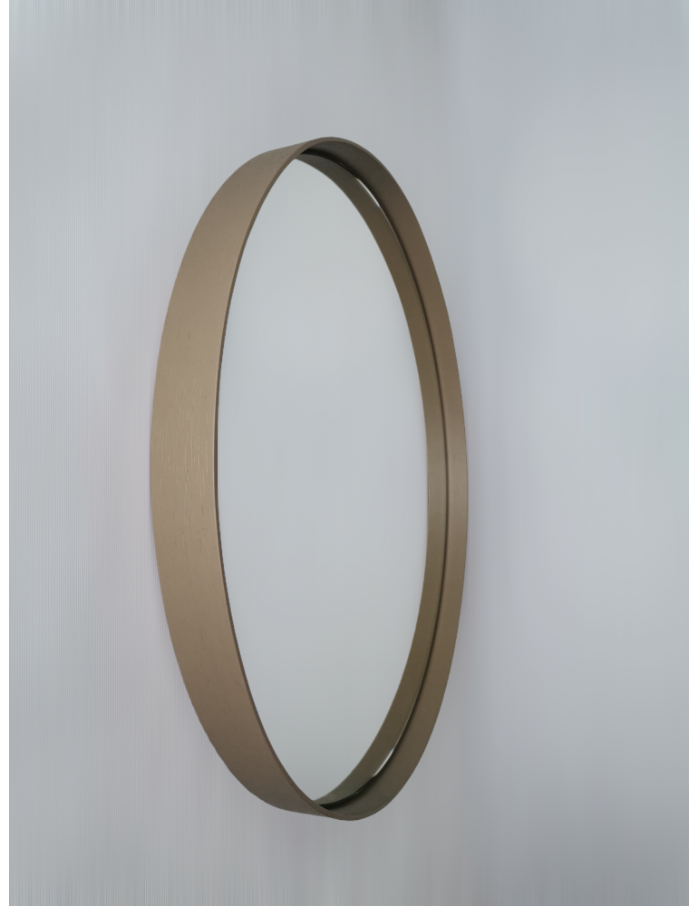 Béžové okrúhle zrkadlo s podsvietením