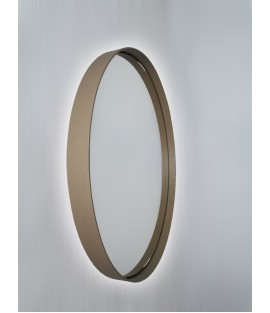 Béžové okrúhle zrkadlo s podsvietením
